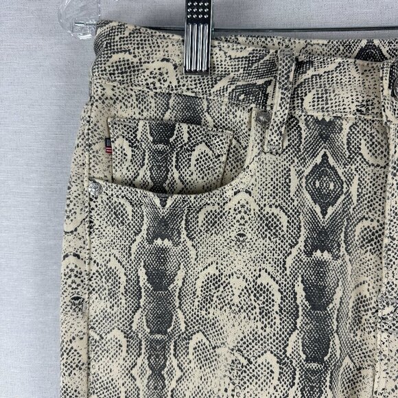 VIGOSS WOMEN'S SNAKESKIN PRINT JEANS STRAIGHT LEG ZIP FRONT POCKETS SIZE 6/7 - Picture 4 of 11